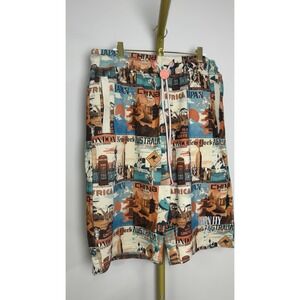 Born Fly Shorts Size 2XL Men's, Unique Design, Orange And Brown, Cotton